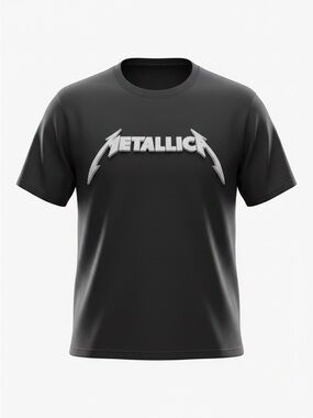 Metallica Men's Short-Sleeve Black Logo Tee